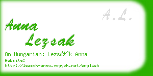 anna lezsak business card